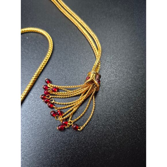 Elizabeth Taylor for Avon Shah Jehan Taj Mahal Heart Necklace Gold-Tone Ruby - Picture 9 of 15